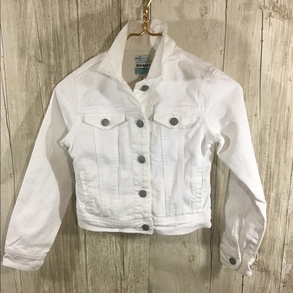 42 Old Navy White Denim Jacket Medium 